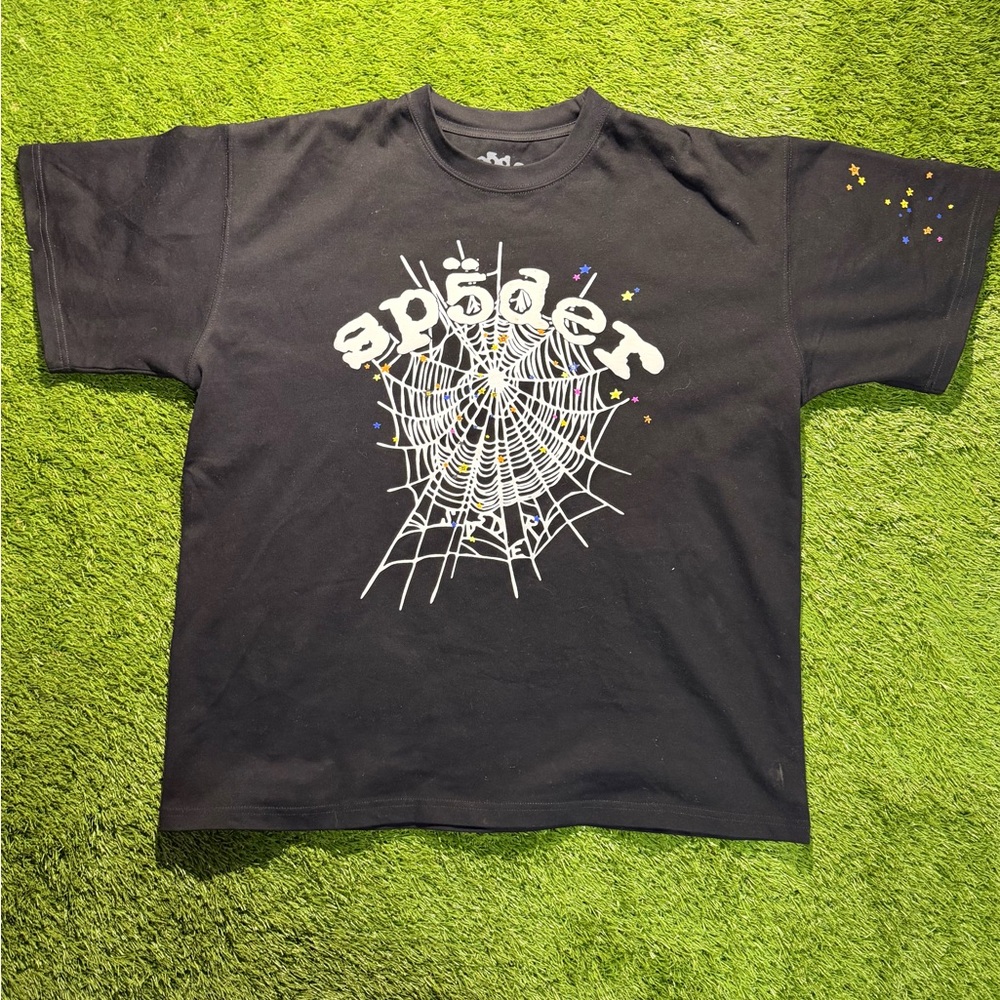 Stylish Black Spider Graphic Men's Dress Shirt
